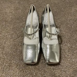 Silver Mary Jane heels